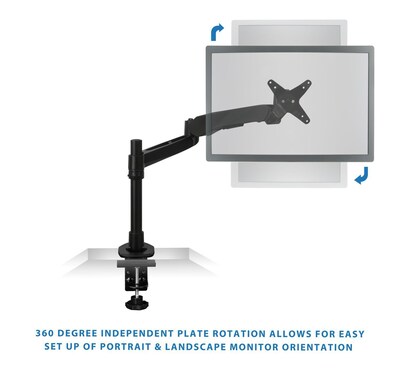 Mount-It! Modular Desk Mount Adjustable Monitor Mount, Up to 30" Monitors, Black (MI-35111B)