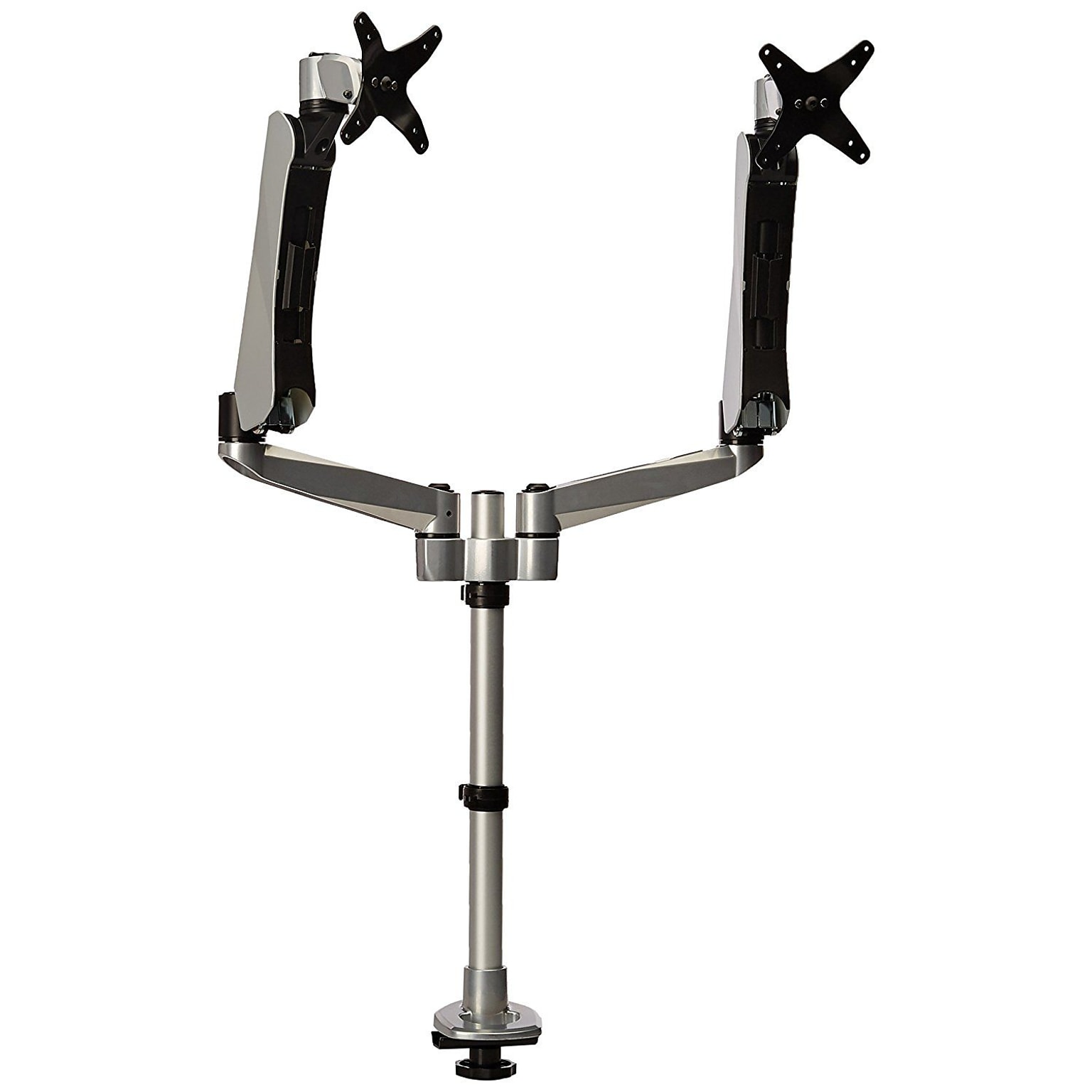 Mount-It! Modular Adjustable Monitor Mount, Up to 27 Monitors, Gray/Silver (MI-45111B)