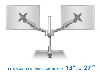 Mount-It! Modular Adjustable Monitor Mount, Up to 27" Monitors, Gray/Silver (MI-45111B)