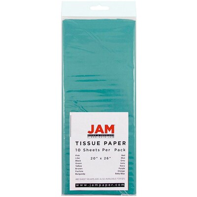 JAM Paper® Gift Tissue Paper, Aqua Blue, 10 Sheets/Pack (1157011)