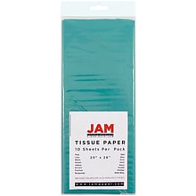 JAM Paper® Gift Tissue Paper, Aqua Blue, 10 Sheets/Pack (1157011)