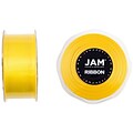 JAM Paper® Double Faced Satin Ribbon, 1.5 inch Wide x 25 yards, Yellow, Sold Individually (808SAye25)