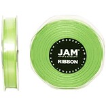 JAM Paper® Double Faced Satin Ribbon, 3/8 inch Wide x 25 yards, Lime Green, Sold Individually (803SA