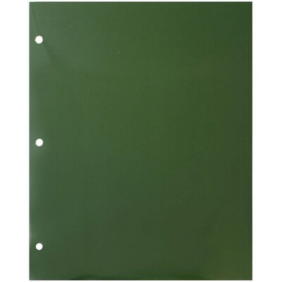JAM Paper Glossy 3 Hole Punched 2-Pocket Folders, Green, 100/Pack (385GHPGRBZ)