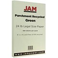 JAM Paper® Parchment Legal Paper, 8.5 x 14, 24lb Green, 100/pack (17132142)