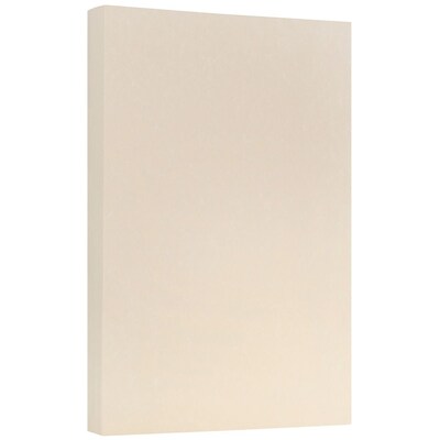JAM Paper Parchment Colored 8.5" x 14" Paper, 24 lbs., Natural Recycled, 100 Sheets/Pack (17132137)