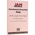 JAM Paper® Parchment Legal Paper, 8.5 x 14, 24lb Pink, 100/pack (17132139)