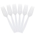 JAM Paper® Big Party Pack of Premium Plastic Forks, White, 100 Disposable Forks/Box (297F100wh)