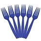 JAM Paper® Big Party Pack of Premium Plastic Forks, Blue, 100 Disposable Forks/Box (297F100bu)