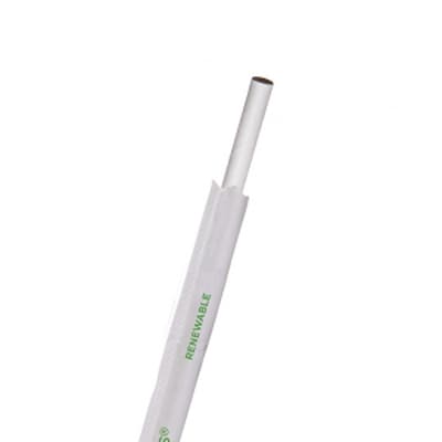 Eco Products 7.75 Jumbo Paper Straw, Wrapped, White, 6mm Diameter (EP-STP76-WHT)