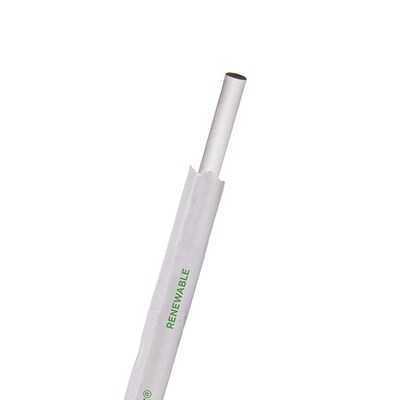 Eco Products 7.75 Jumbo Paper Straw, Wrapped, White, 8mm Diameter, 2400/CT (EP-STP78-WHT)