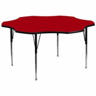 Correll® 60 Flower Shaped Heavy Duty Activity Table; Red High Pressure Laminate Top