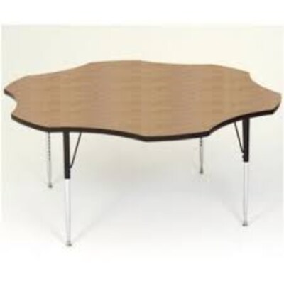 Correll® 60 Flower Shaped Heavy Duty Activity Table; Walnut High Pressure Laminate Top