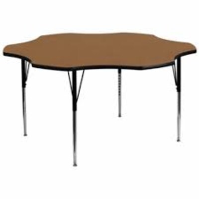 Correll® 60 Flower Shaped Heavy Duty Activity Table; Oak High Pressure Laminate Top