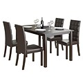 CorLiving Atwood 5pc Dining Set, with Dark Brown Leatherette Seats (DRG-795-Z4)