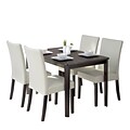CorLiving Atwood 5pc Dining Set, with Cream Leatherette Seats (DRG-695-Z3)