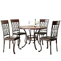 CorLiving Jericho 5pc Metal and Warm Stained Wood Dining Set (DJS-479-Z)