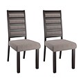 CorLiving Bistro Fabric Ladder Back Dining Chairs, Grey - set of 2 (DWP-322-C)
