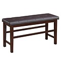 CorLiving Bonded Leather Counter Height Dining Bench, Brown (DWG-880-S)