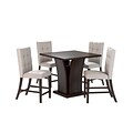 CorLiving Bistro 5pc 36 Counter Height Cappuccino Dining Set - Tufted Platinum Sage (DWP-390-Z1)