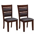 CorLiving Bonded Leather Dining Chairs, Chocolate Brown - set of 2 (DWG-484-C)