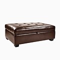 CorLiving Antonio Bonded Leather Storage Ottoman, Brown (LAD-123-O)