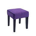 CorLiving Antonio Velvet 16 Square Bench, Purple (LAD-258-O)