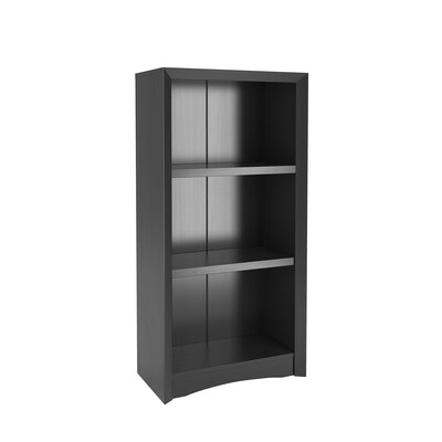 CorLiving Quadra 3-Shelf 47H Chipboard Bookcase, Black (LSA-807-S)