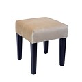 CorLiving Antonio Velvet 16 Square Bench, Cream (LAD-218-O)