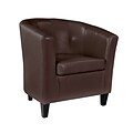 CorLiving Antonio Bonded Leather Tub Chair with Sloping Arms, Brown (LAD-725-C)