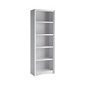 CorLiving Quadra 5-Shelf 71H Chipboard Bookcase, White (LSA-819-S)