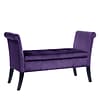 CorLiving Antonio Velvet Storage Bench with Scrolled Arms