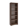 CorLiving Quadra 5-Shelf 71H Chipboard Bookcase, Walnut (LSA-829-S)
