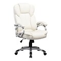 CorLiving LOF-418-O Workspace Leatherette Executive Office Chair, White
