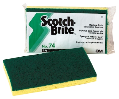 Scotch-Brite™ Medium Duty Scrub Sponge, Green/Yellow (74)