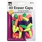 Charles Leonard Pencil Eraser Caps, Assorted Colors, 40 Per Pack, 24 Packs (CHL80740BN)