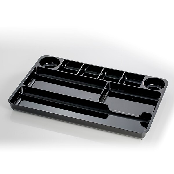 Rubbermaid Regeneration Nine-Section Drawer Organizer Plastic Black