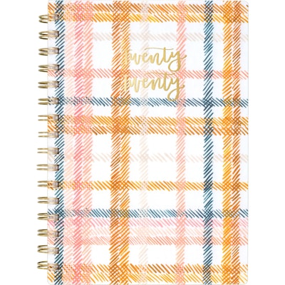 2020 One Canoe Two for AT-A-GLANCE 5-1/2 x 8-1/2 Weekly/Monthly Planner, Goldenrod Plaid (1360-200-20)