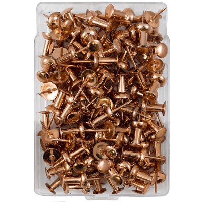 JAM Paper Pushpins, Rose Gold, 2 Packs of 100 (22432063A)