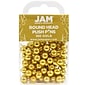 JAM Paper Map Tacks Push Pins, Gold, 100/Pack (22432213)