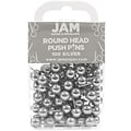 JAM Paper Map Tacks, Silver, 100/Pack (22432214)