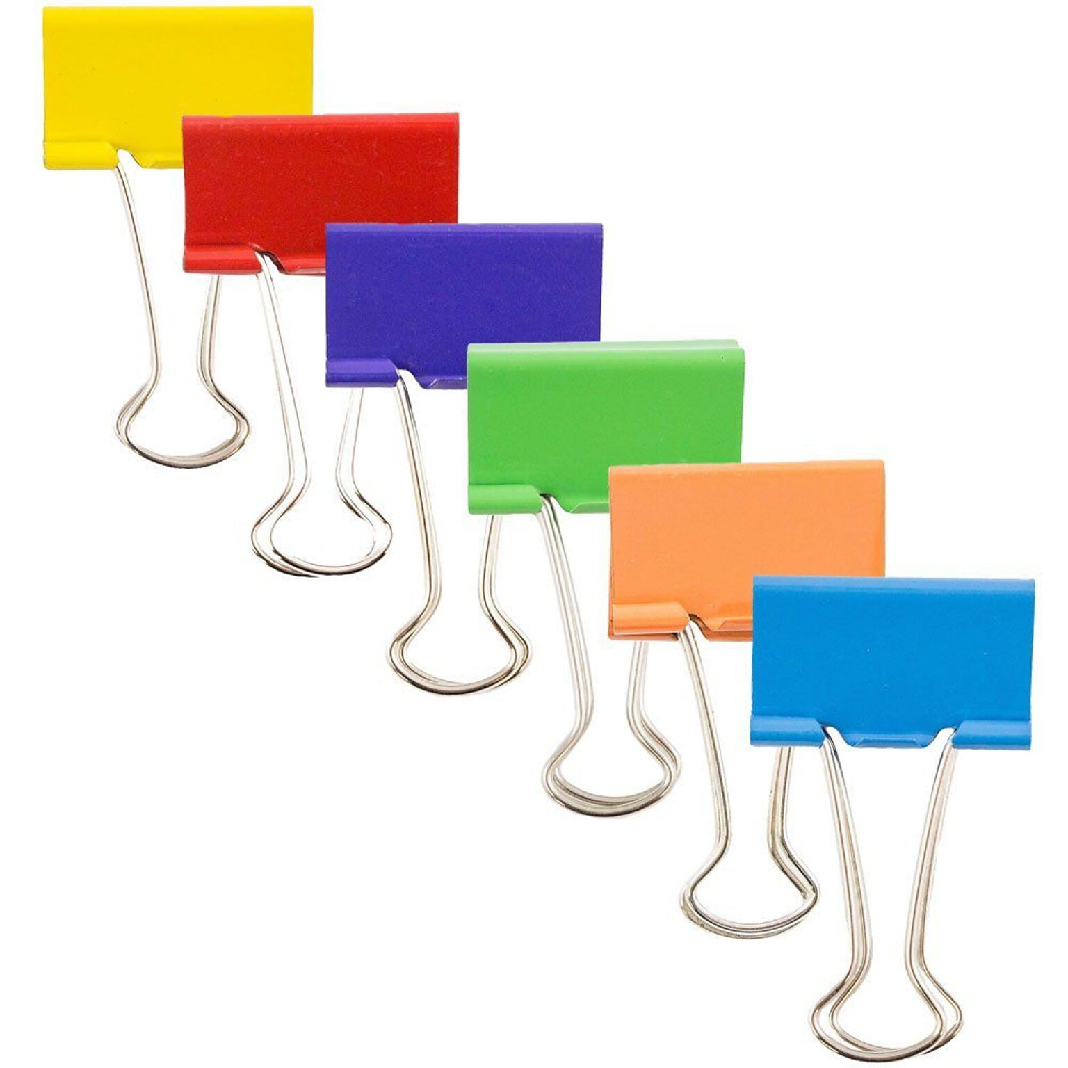 JAM Paper Medium Binder Clips, 5/8 Capacity, Assorted Colors, 90/Pack (339BCrgbyop)