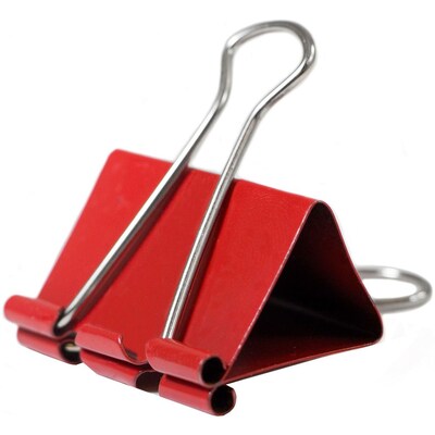 JAM Paper® Binder Clips, Large, 41mm, Red Binderclips, 12/pack (340BCre)