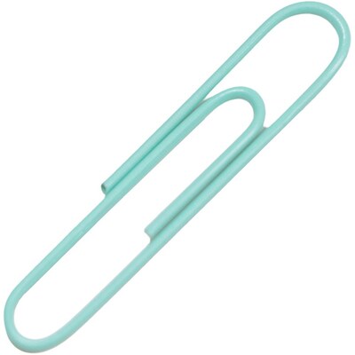 JAM Paper Jumbo Paper Clip, Teal, 75/Pack (21832065)