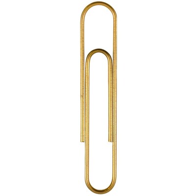 JAM Paper® Colored Jumbo Paper Clips, Large 2 Inch, Gold Paperclips, 2 Packs of 75 (21832060a)