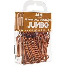 JAM Paper Jumbo Paper Clip, Rose Gold, 75/pack (21832059)