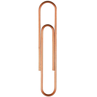 JAM Paper® Colored Jumbo Paper Clips, Large 2 Inch, Rose Gold Paperclips, 2 Packs of 75 (21832059a)