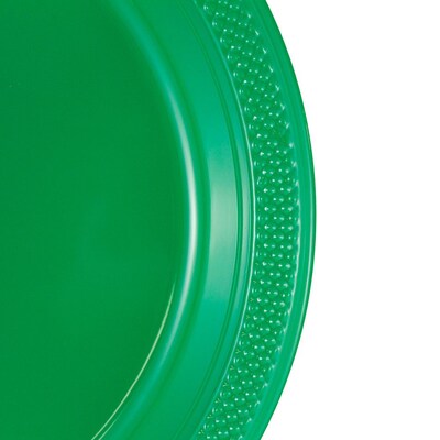 JAM Paper® Round Plastic Disposable Party Plates, Small, 7 Inch, Green, 200/Box (255328195b)