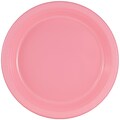 JAM Paper® Round Plastic Disposable Party Plates, Medium, 9 Inch, Baby Pink, 200/Box (9255320671b)