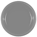 JAM Paper® Round Plastic Disposable Party Plates, Large, 10 1/4 Inch, Silver, 20/Pack(10255LPsl)